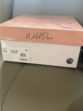 Wild Pair Black Heeled Boots Shoe Box
